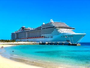 a cruise ship by the bay