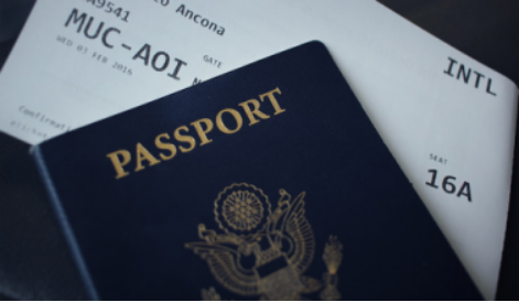 a passport with a ticket