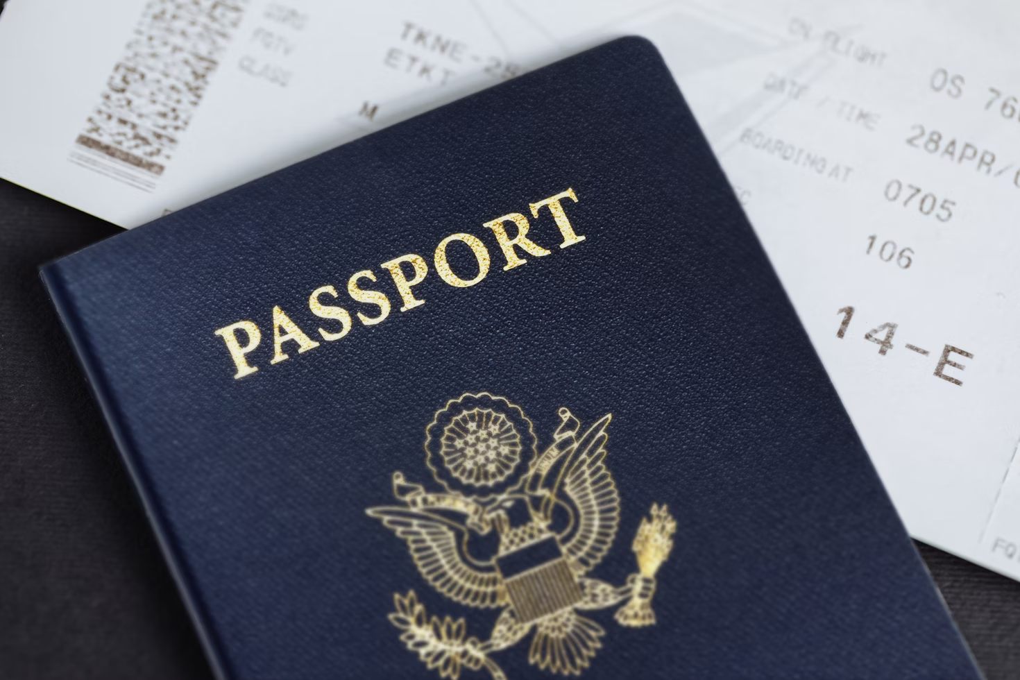 A close-up of a passport 